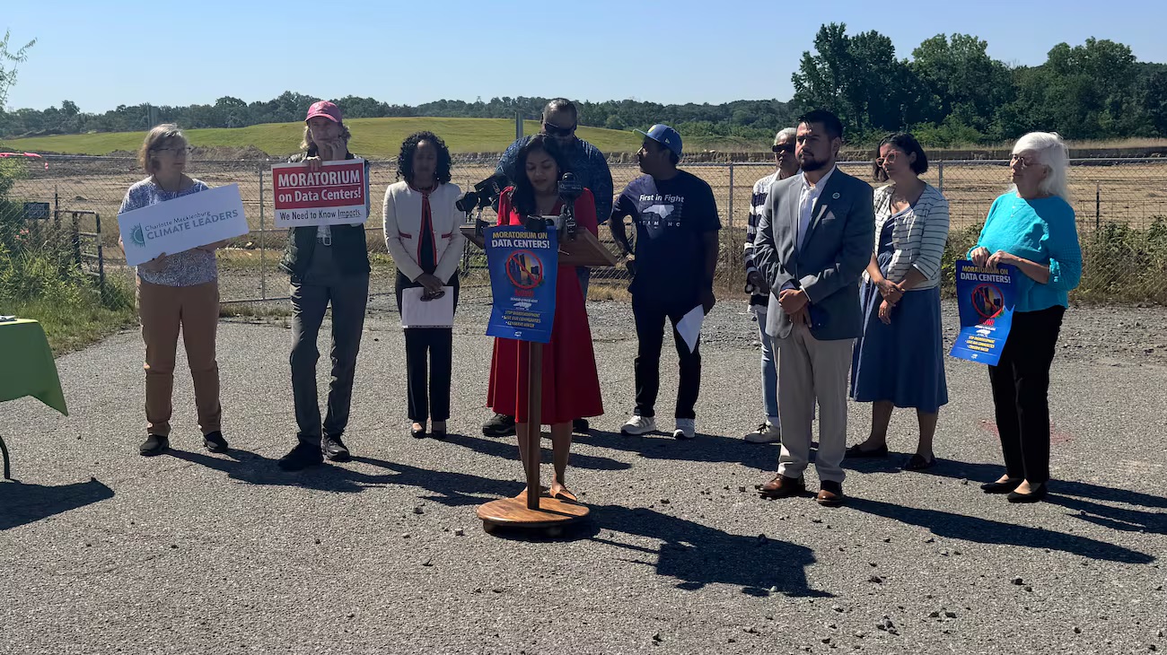 Action NC data center press conference at Hood Road