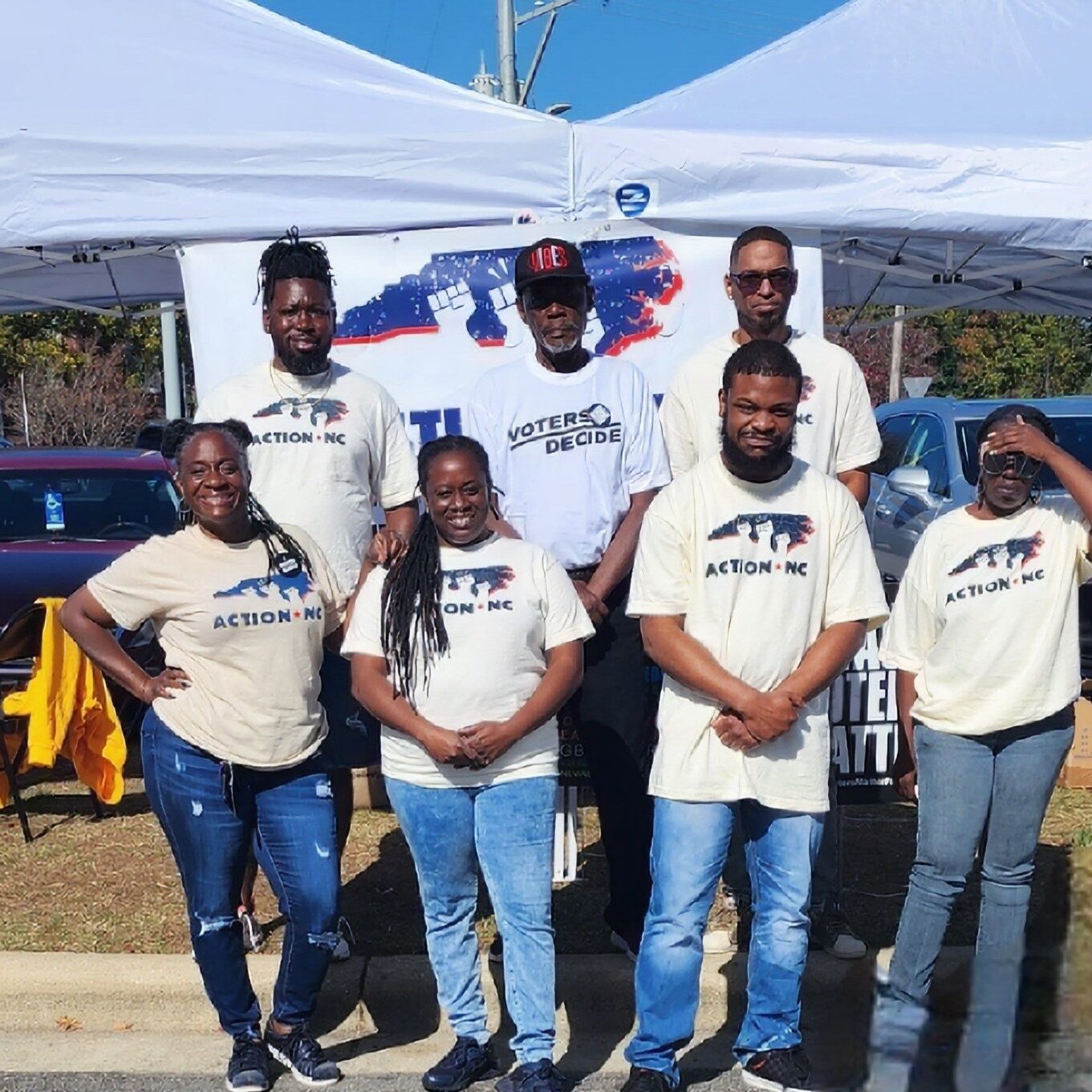 Action NC members pose after signing people up to vote